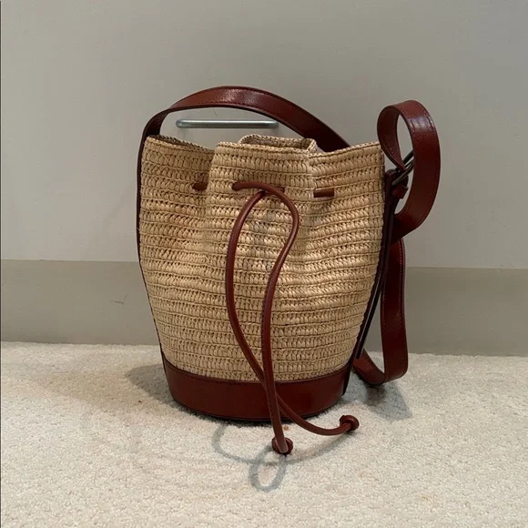 Sezane Mini Farrow Raphia Bag Natural - Size TU - Picture 1 of 5
